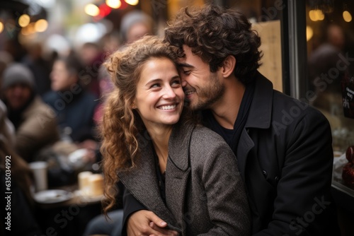 Lovers sharing a secret smile during a crowded event - stock photography concepts © 4kclips