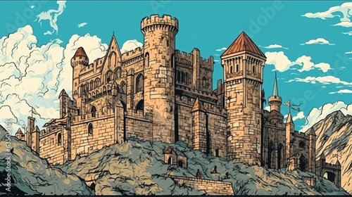 Canvas Print European medieval castle
