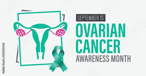 September is Ovarian Cancer Awareness Month. Vector Campaign banner.