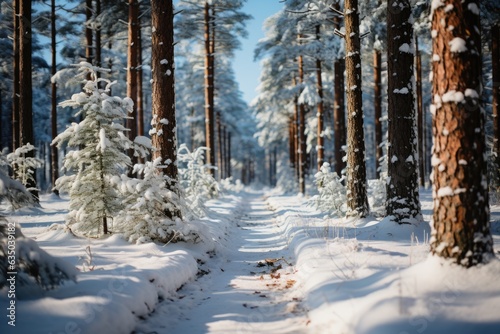 Pine trees heavy with snow - stock photography concepts