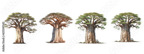 Obraz na płótnie Baobab Tree cutout transparent backgrounds . Generative AI