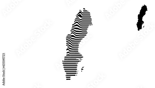 relief map of Sweden