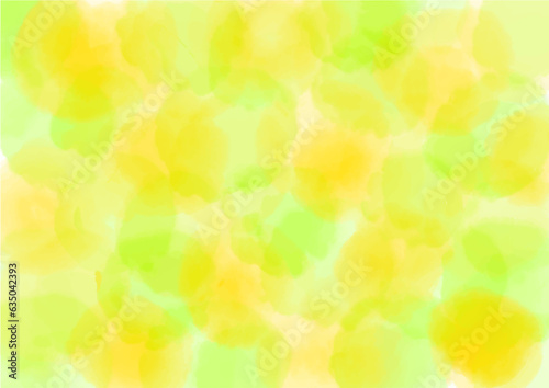 優しいにじんだ水彩のイメージ、背景　グリーン　イエロー