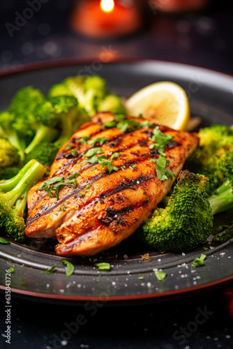 Grill Chicken With brocolly  photo