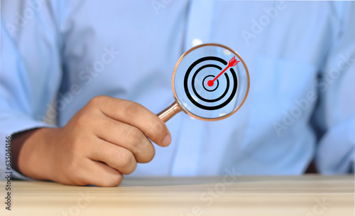 business man showing success in business goal plan strategy communication, online, media, technology business concept goals
