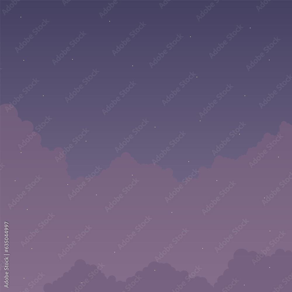 Cosmic Background Night Sky Clouds Stars Nature Vector Design