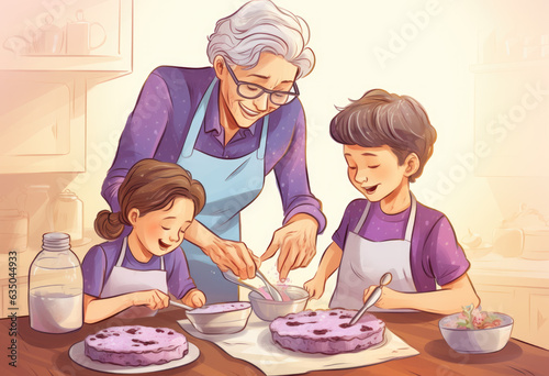 Oma mit Enkeln