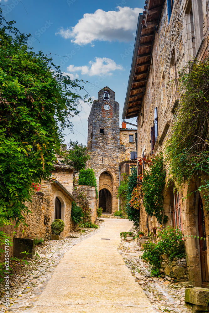 Fototapeta premium Beautiful medieval village of Bruniquel on the river Aveyron in Occitanie, France