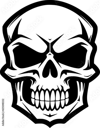 Skull - Minimalist and Flat Logo - Vector illustration