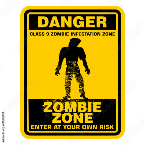 Danger, Zombie Zone, sign vector