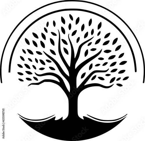 Tree | Black and White Vector illustration