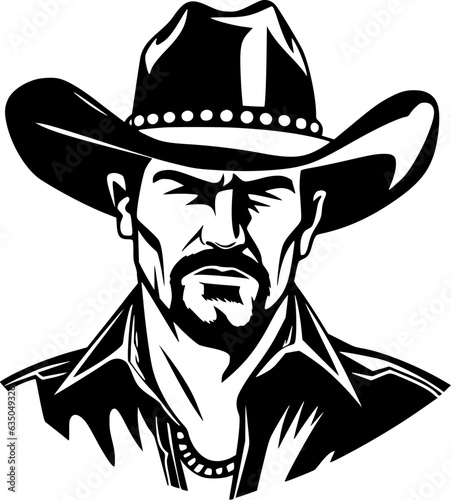Cowboy - Minimalist and Flat Logo - Vector illustration