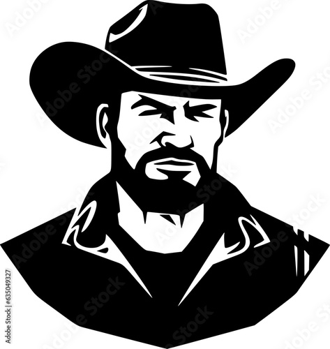 Cowboy | Black and White Vector illustration