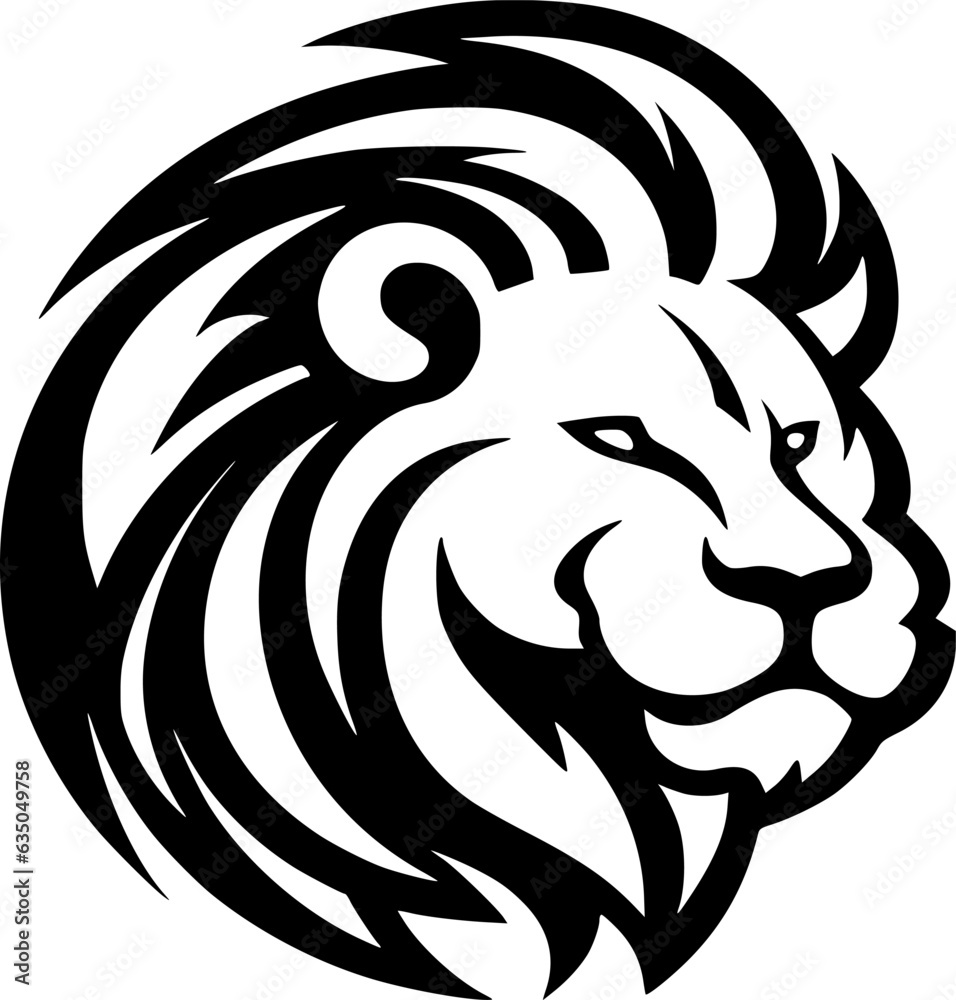 Lion - Black and White Isolated Icon - Vector illustration Lion - Black and White Isolated Icon - Vector illustration