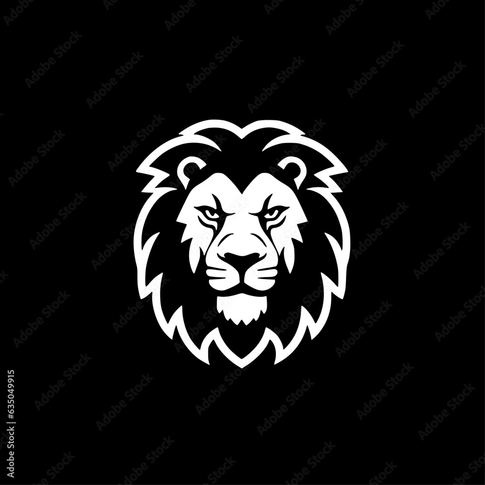 Obraz premium Lion | Black and White Vector illustration
