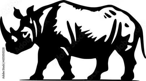 Rhinoceros - Minimalist and Flat Logo - Vector illustration