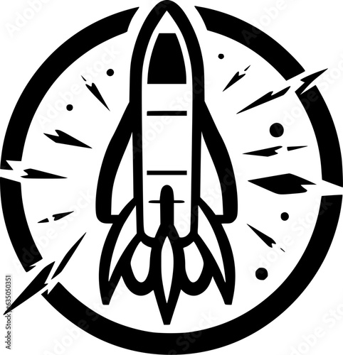 Rocket - Minimalist and Flat Logo - Vector illustration