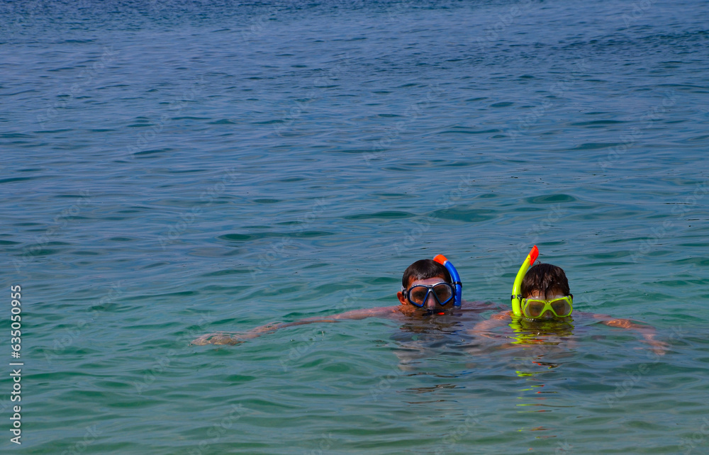 person snorkeling in the Adriatic sea