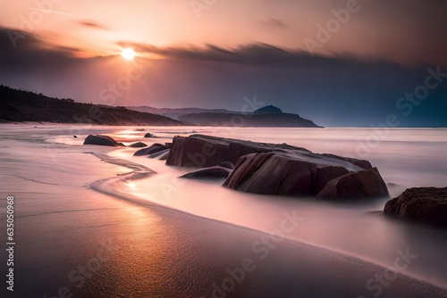 sunset on the beach