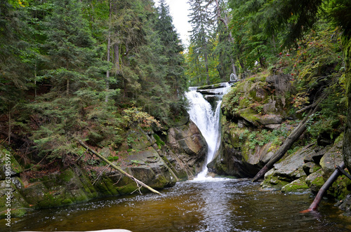 waterfall in the mountains wodospad Szklarki