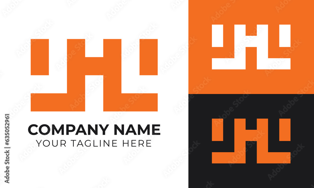 Obraz premium Creative modern minimal abstract h letter logo design template