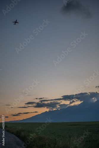 sunset over the mountains