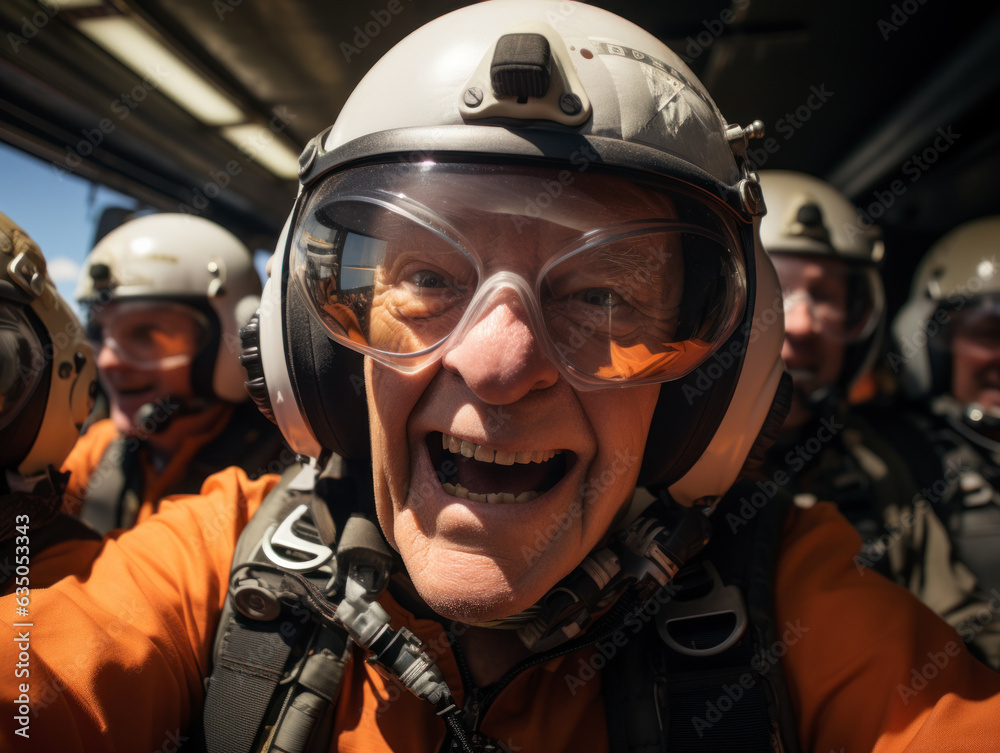 an old man skydiving an old man skydiving