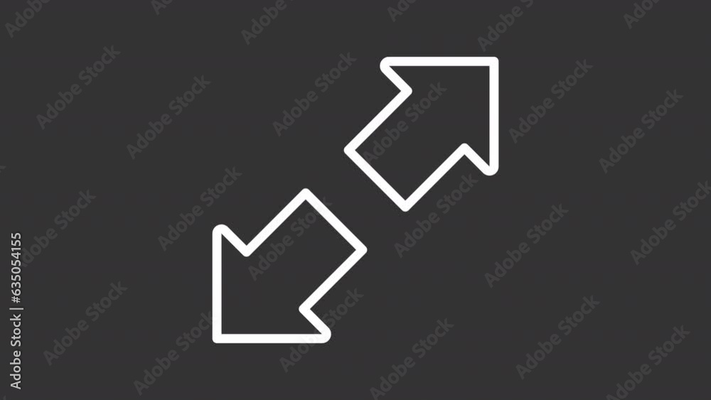 White icon animation of arrows in opposite direction, HD video with transparent background, seamless loop 4K video, road directional sign. White icon animation of arrows in opposite direction, HD video with transparent background, seamless loop 4K video, road directional sign.