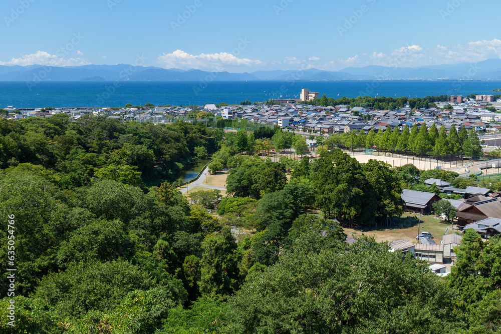 夏の彦根城からの眺め　滋賀県彦根市