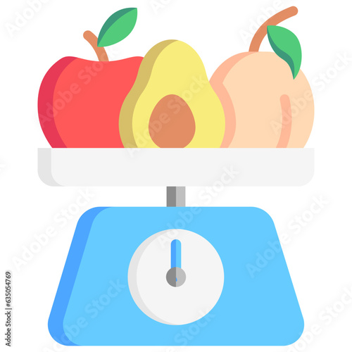 fruit scale icon often used in design, websites, or applications, banner, flyer to convey specific concepts related to healthy food.