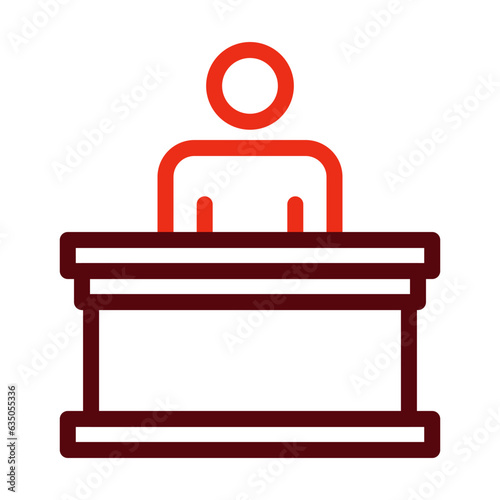 Panel of judges Thick Line Two Colors Icon Design