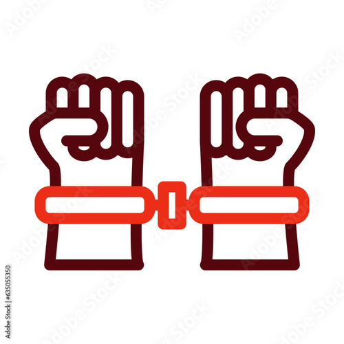 Arrested Criminal Thick Line Two Colors Icon Design