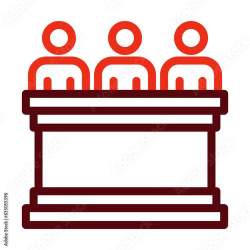 Court Jury Thick Line Two Colors Icon Design