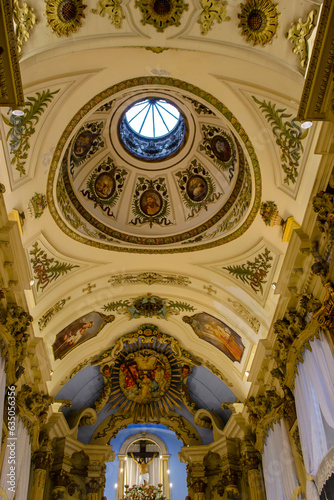 The interior architecture of the colonial Catholic church of Our Lady of Lapa of Merchants, Rio de Janeiro, Brazil