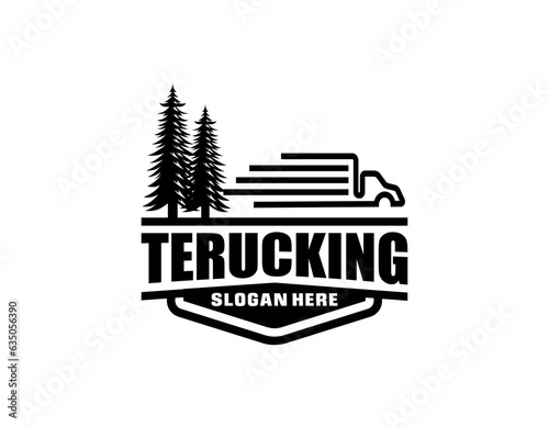 Truck Trucking Company Transportation Logo Template Vector