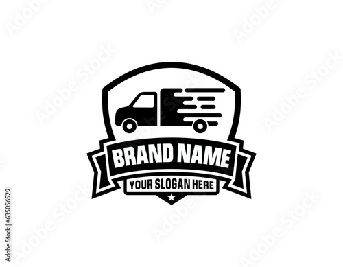 Logistics Auto Truck Transport Wordmark Logo Design Vector Icon Illustrations. © VOKE VICTORI