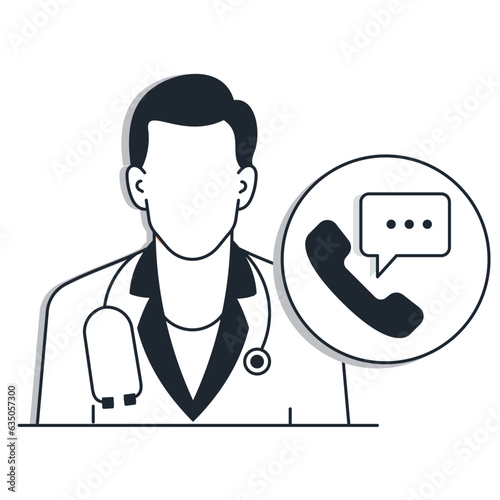 telehealth vector illustration,
virtual doctor vector illustration,
online doctor vector illustration, Vector Editable Illustration. phone doctor vector illustration,