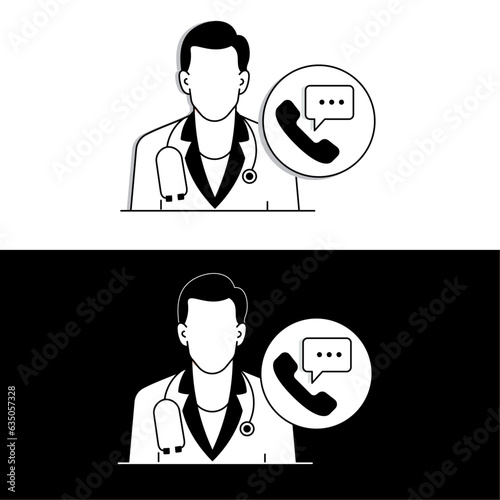 telehealth vector illustration,
virtual doctor vector illustration,
online doctor vector illustration, Vector Editable Illustration. phone doctor vector illustration,