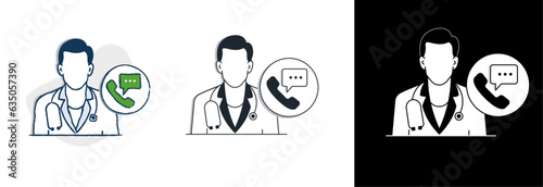 telehealth vector illustration,
virtual doctor vector illustration,
online doctor vector illustration, Vector Editable Illustration. phone doctor vector illustration,