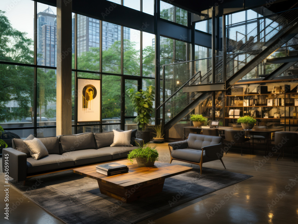 modern lounge of a office building modern lounge of a office building