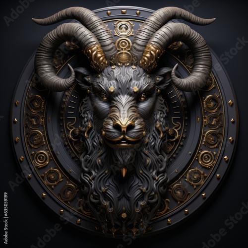 Zodiac sign Capricorn, ram, goat. Made in AI