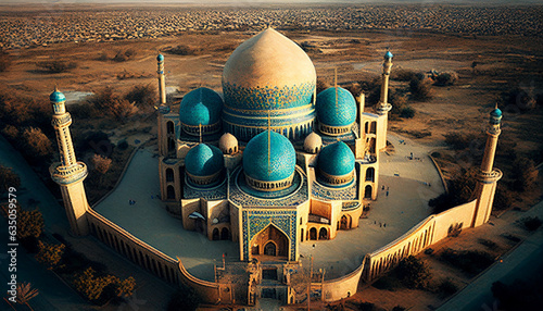 Blaue Moschee Afghanistan Islam Kultur islamistische Bauwerke Gotteshaus Glaube Generative AI  photo