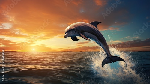 dolphin Jumping out of water  ai generated