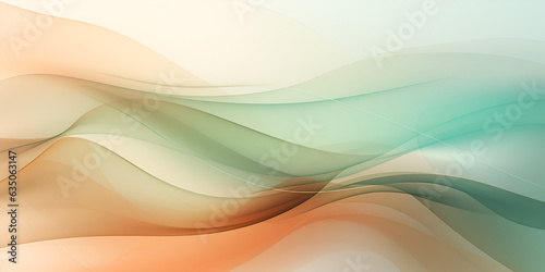Daigital abstract wave background in pastel brown and green color, ai generated