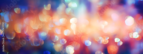 Enchanted Night: A Symphony of Bokeh, Blur colorful rainbow crystal light leaks banner