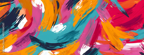 Vibrant Abstract Paint Strokes Background  abstract artwork featuring bold and dynamic strokes of paint in a riot of vibrant colors  creating a powerful visual impact