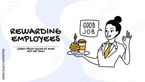 Productive workflow tips concept, rewarding employees for an excellent  job