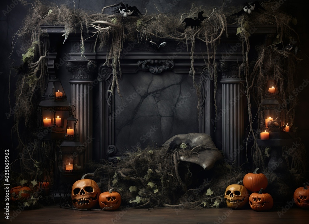 Spooky Halloween Backdrop: A hauntingly atmospheric background that sets the eerie tone for a