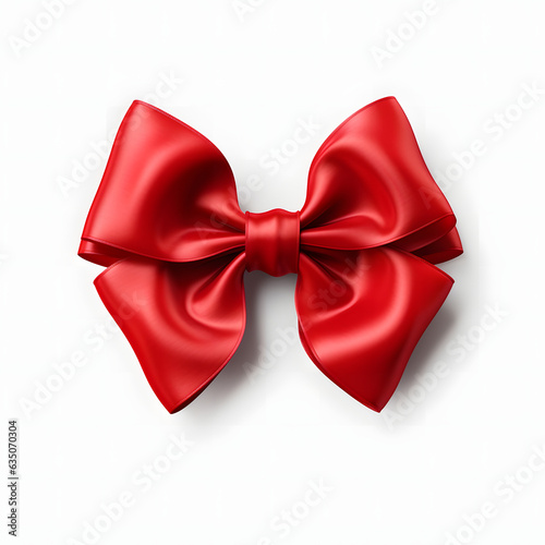 Red bow isolated on white background, Red ribbon, gift ribbon