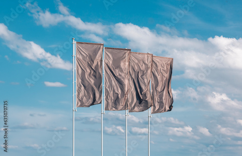 four flags against a blue sky  photo